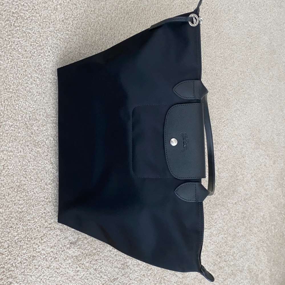 Longchamp all black le pliage tote